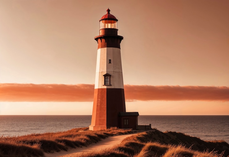 Photo gratuit paysage marin avec phare