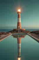 Photo gratuite paysage marin avec phare