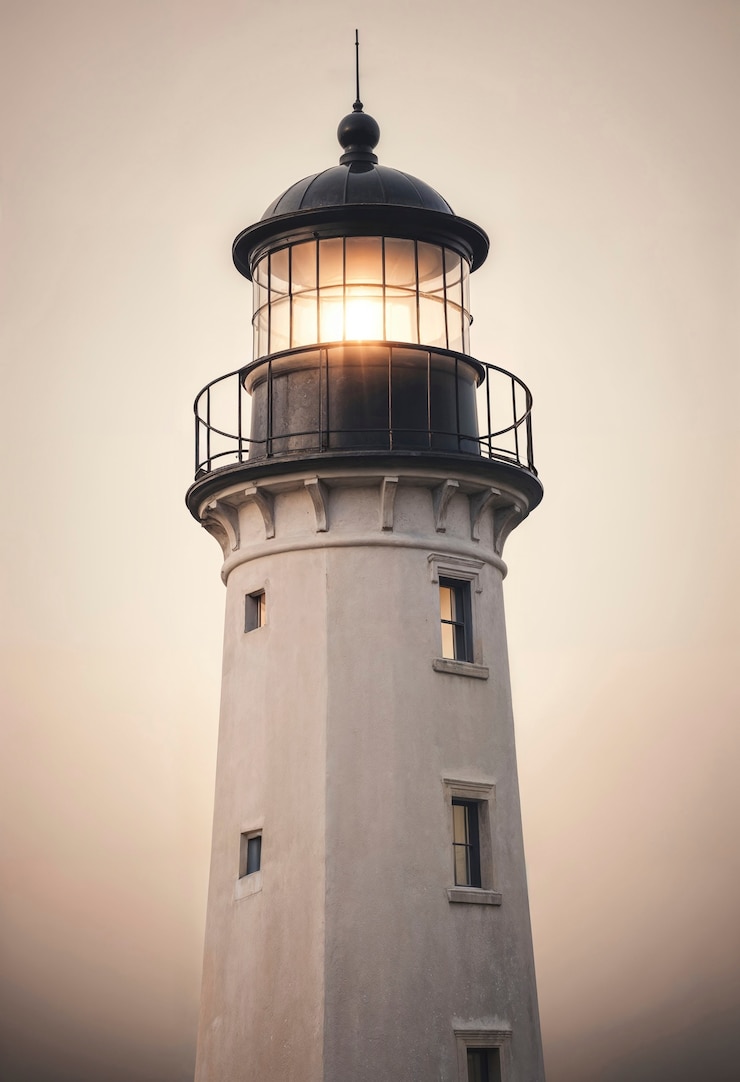Photo gratuit paysage marin avec phare