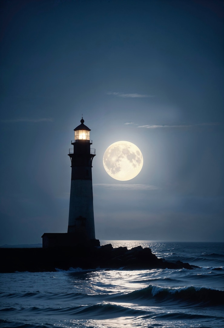 Photo gratuit paysage marin avec phare