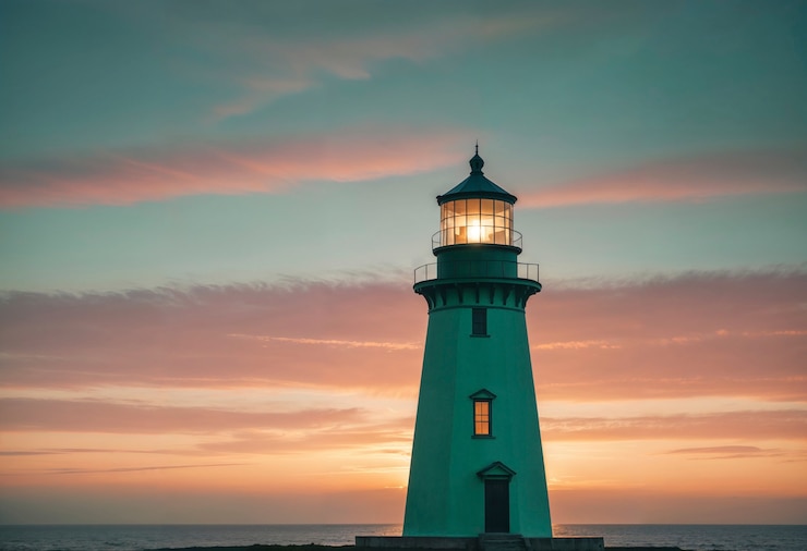 Photo gratuit paysage marin avec phare