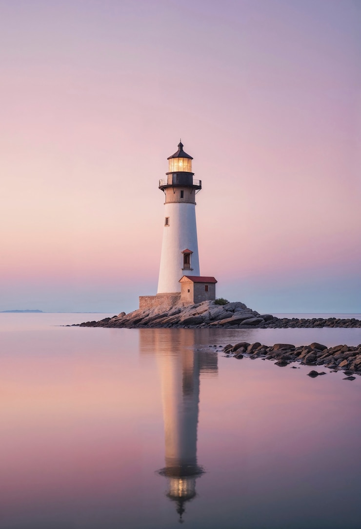 Photo gratuit paysage marin avec phare