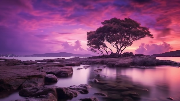 Paysage naturel de lavande numérique