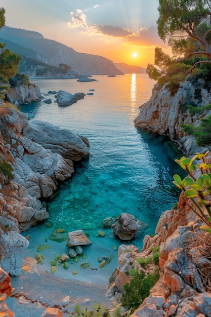 Paysage naturel avec vue sur la plage