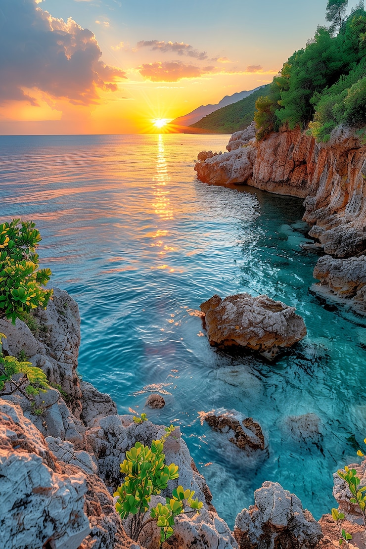Photo gratuit paysage naturel avec vue sur la plage