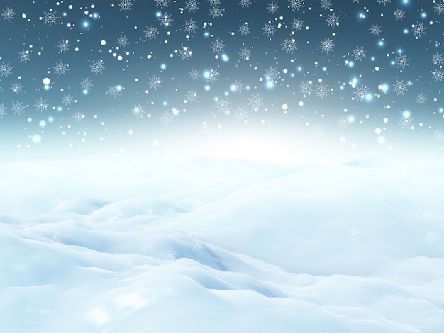 Photo gratuite paysage de neige 3d de noël