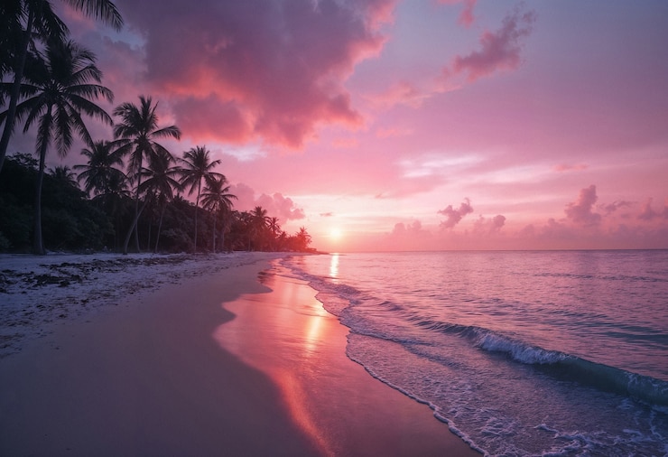 Photo gratuit un paysage paradisiaque avec l'océan