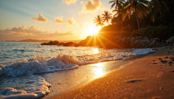 Photo gratuit un paysage paradisiaque avec l'océan
