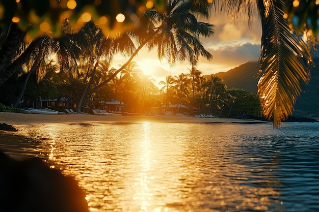 Paysage de plage d'Hawaï avec la nature et le littoral