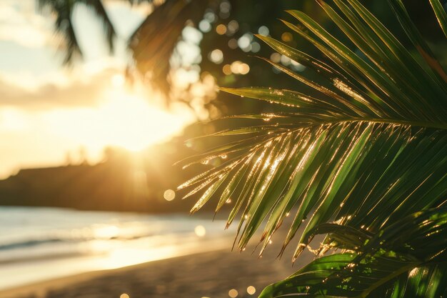 Paysage de plage d'Hawaï avec la nature et le littoral
