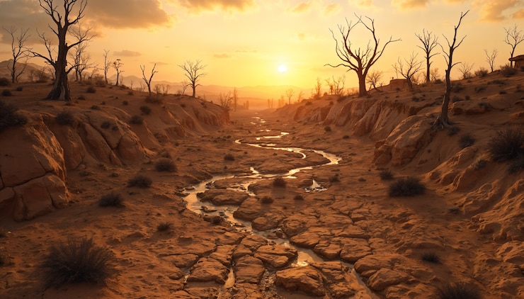 Photo gratuit paysage d'une rivière drainée