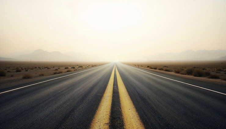 Photo gratuit paysage routier vide pendant la journée