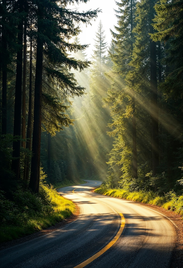 Photo gratuit paysage routier vide pendant la journée