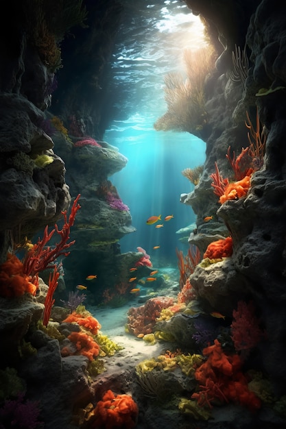 Photo gratuite paysage sous-marin