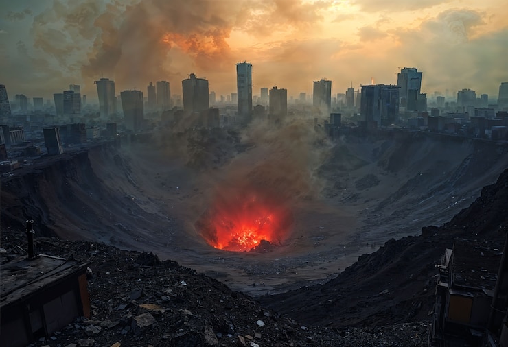 Photo gratuit un paysage surréaliste effrayant