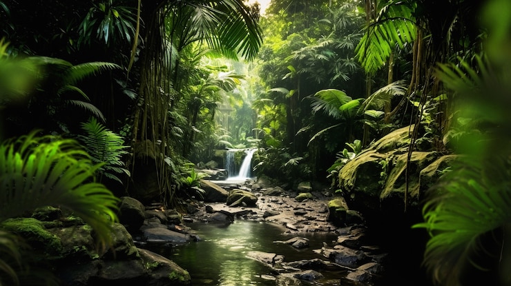 Photo gratuit paysage tropical ensoleillé
