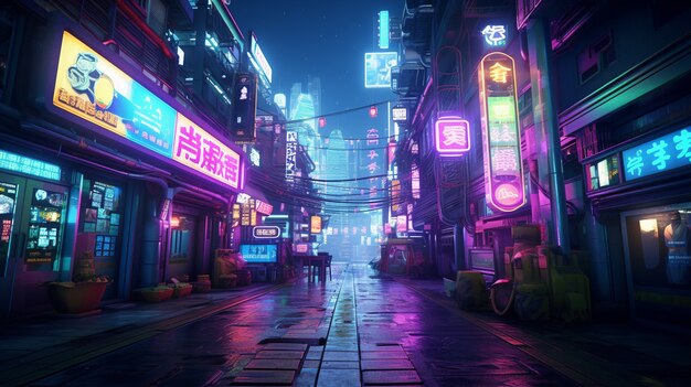 Paysage urbain cyberpunk