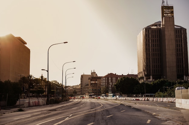 Paysage urbain désolé avec personne