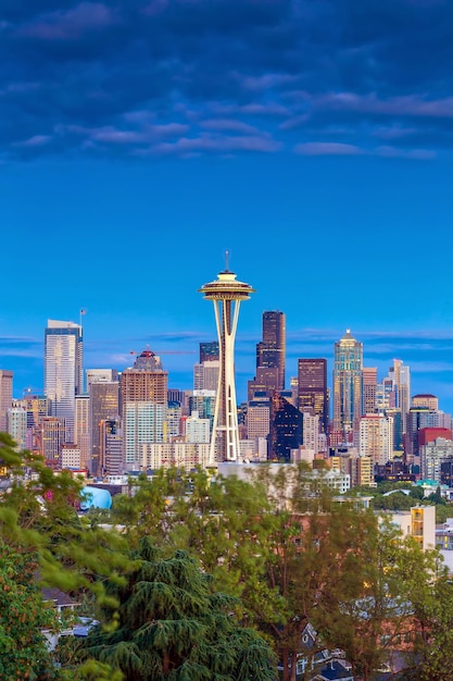 Paysage Urbain Du Centre-ville De Seattle Dans L'état De Washington, états-unis Photo Premium