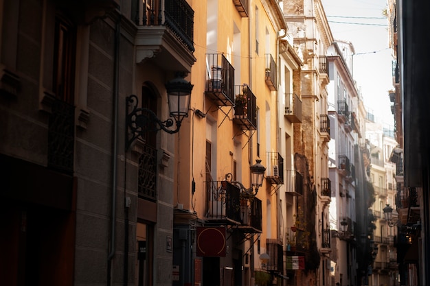 Paysage urbain ensoleillé