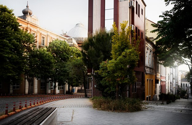 Paysage urbain ensoleillé