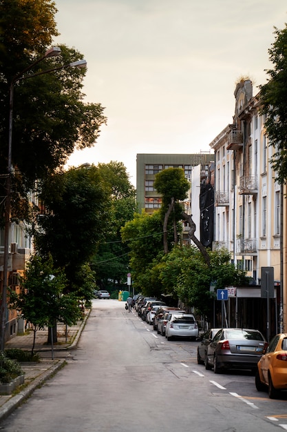 Paysage urbain ensoleillé