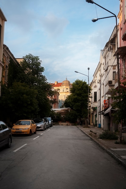 Paysage urbain ensoleillé