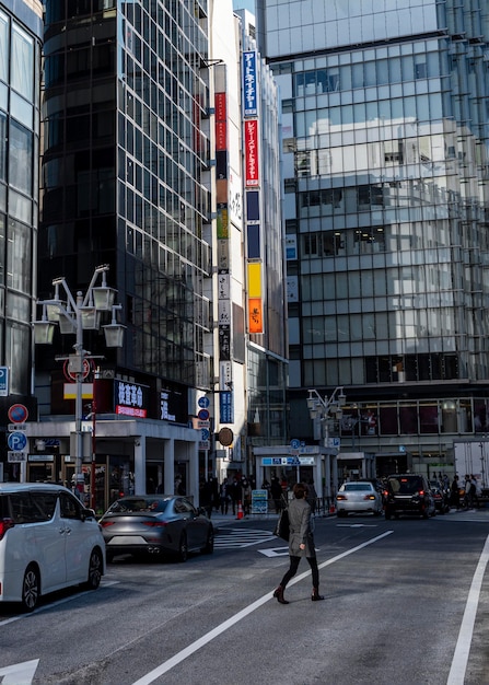 Photo gratuite paysage urbain japon personnes