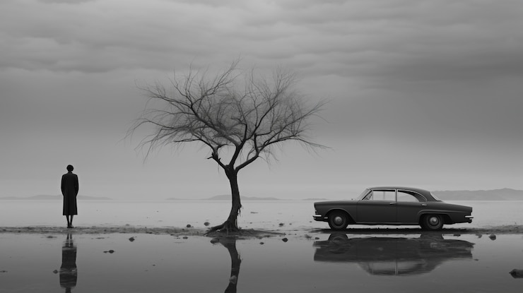 Photo gratuit paysage urbain minimal monochromatique