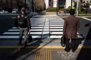 Photo gratuite paysage urbain de la ville de tokyo avec passage pour piétons