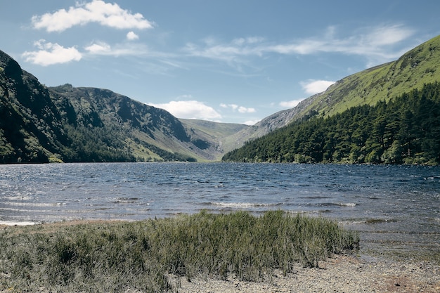 Paysages à couper le souffle du rivage du parc national des montagnes de Wicklow Ballynabrocky