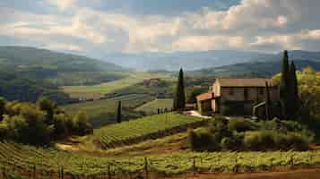 Photo gratuite paysages toscans vignobles pittoresques campagne beauté des paysages