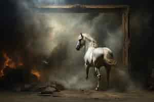 Photo gratuite peinture 3d abstraite prenant vie avec un cheval