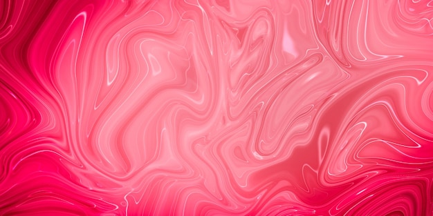 Photo gratuite peinture abstraite créative de couleur rouge mélangée avec panorama à effet liquide en marbre
