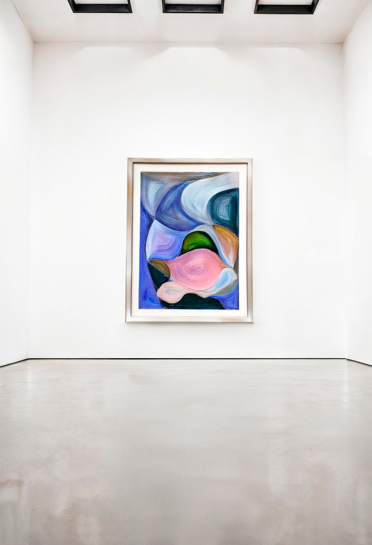 Photo gratuit peinture abstraite dans un cadre de galerie