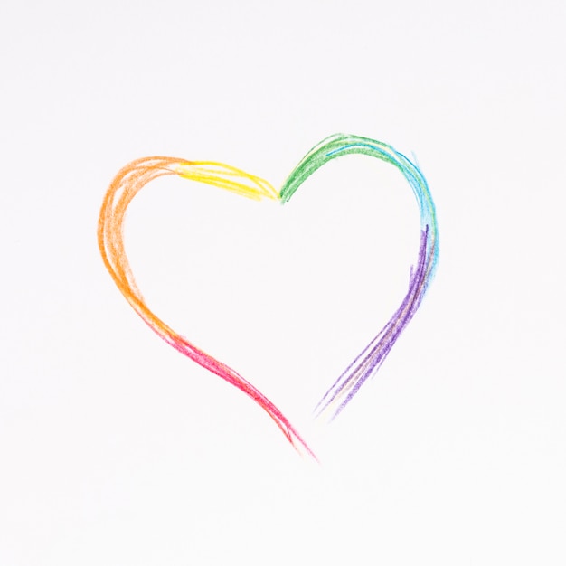 Photo gratuite peinture abstraite multicolore du coeur lgbt