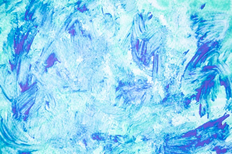 Photo gratuit peinture acrylique abstraite bleue sur toile