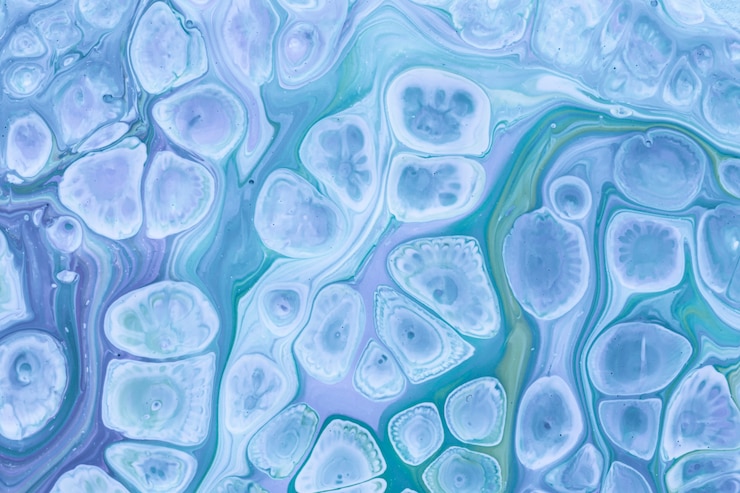 Photo gratuit peinture acrylique bulles bleu clair