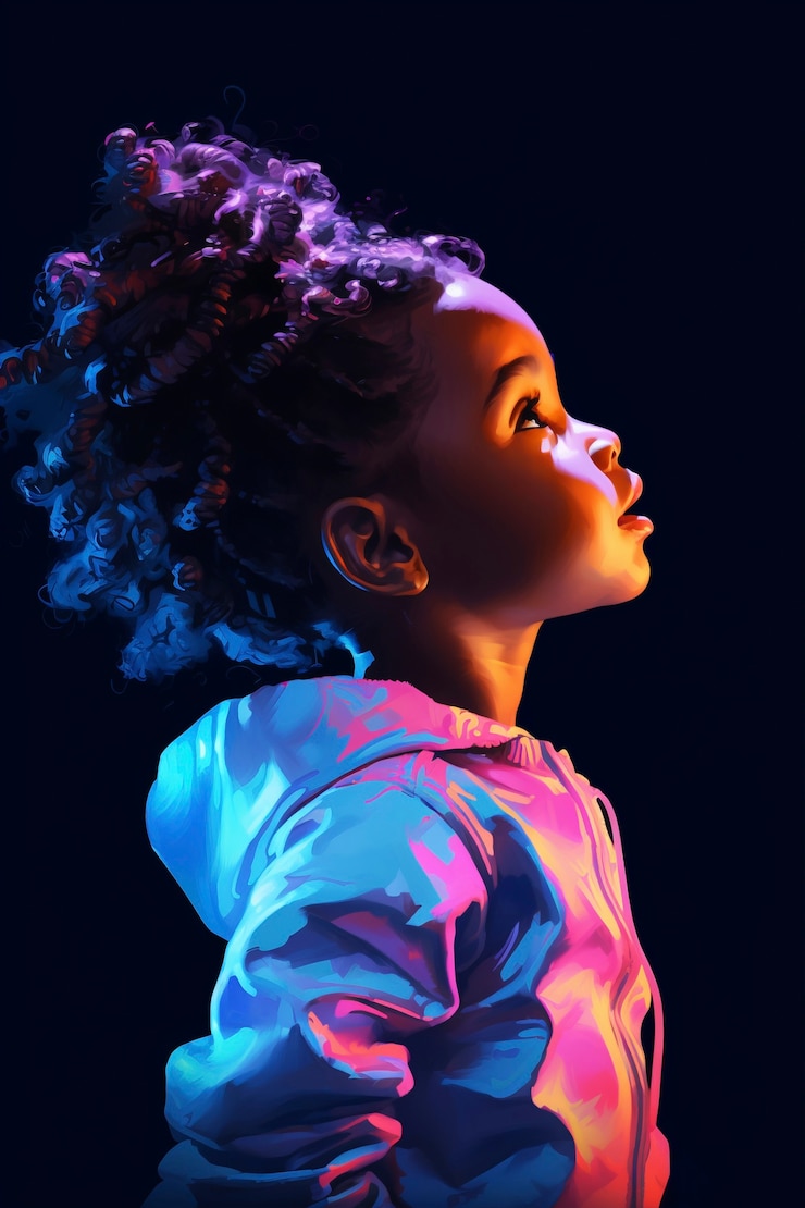 Photo gratuit peinture du portrait d'un enfant