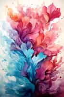 Photo gratuite peinture florale abstraite colorée éclaboussure