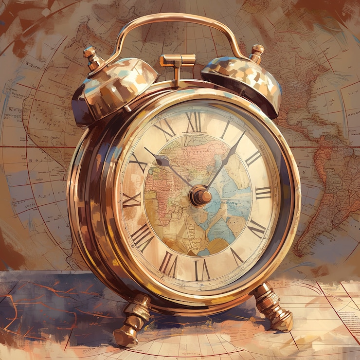Photo gratuit peinture numérique d'une vieille horloge