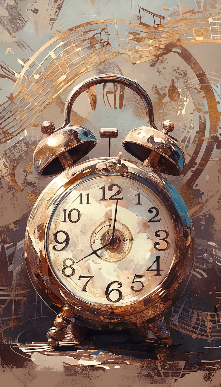 Photo gratuit peinture numérique d'une vieille horloge