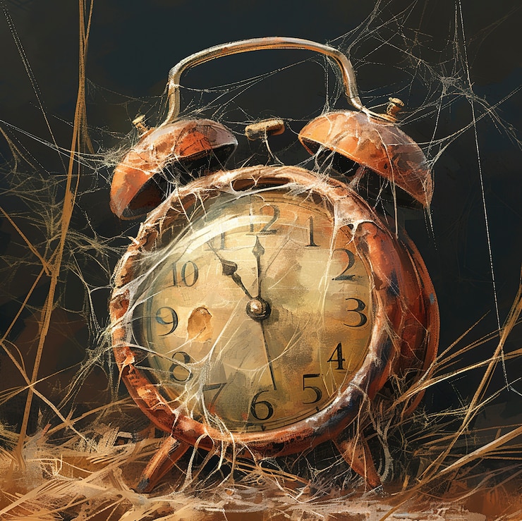 Photo gratuit peinture numérique d'une vieille horloge