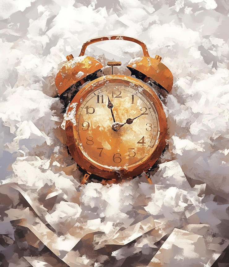 Photo gratuit peinture numérique d'une vieille horloge
