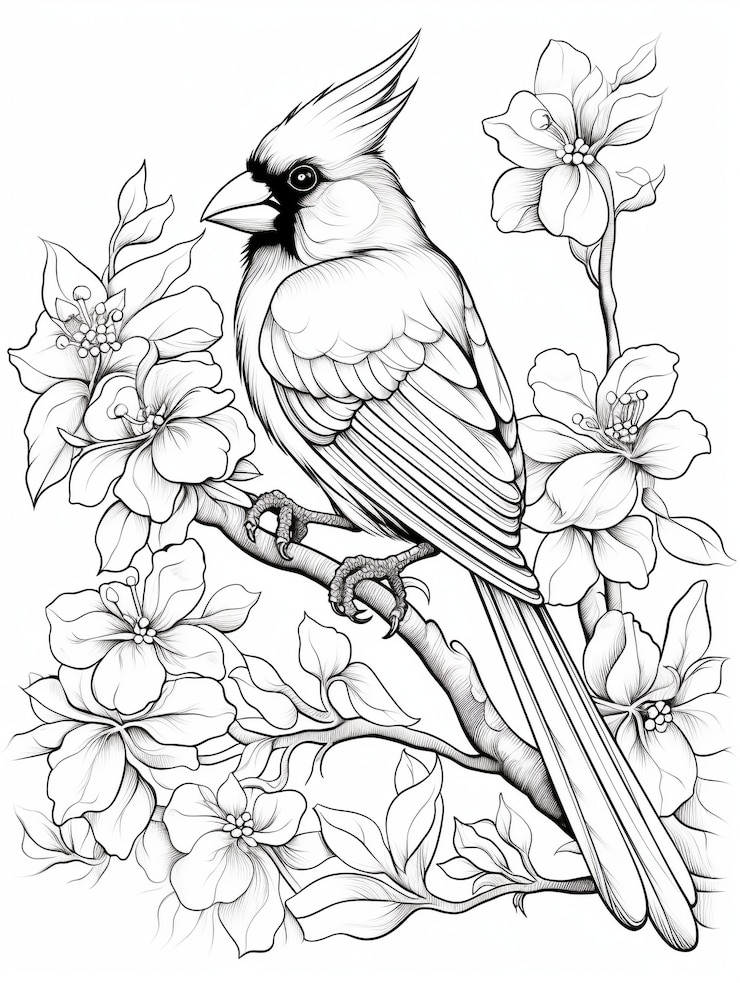Photo gratuit peinture d'oiseau sur une page