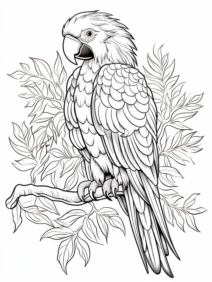 Photo gratuit peinture d'oiseau sur une page