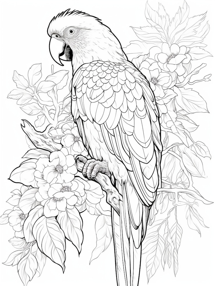 Photo gratuit peinture d'oiseau sur une page