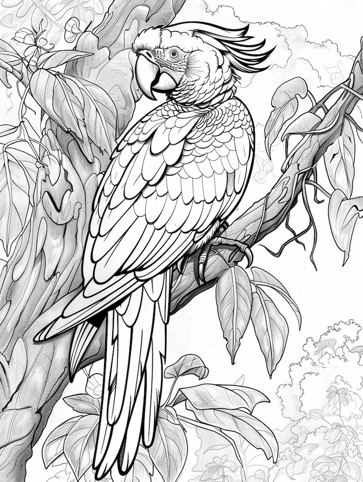 Photo gratuit peinture d'oiseau sur une page
