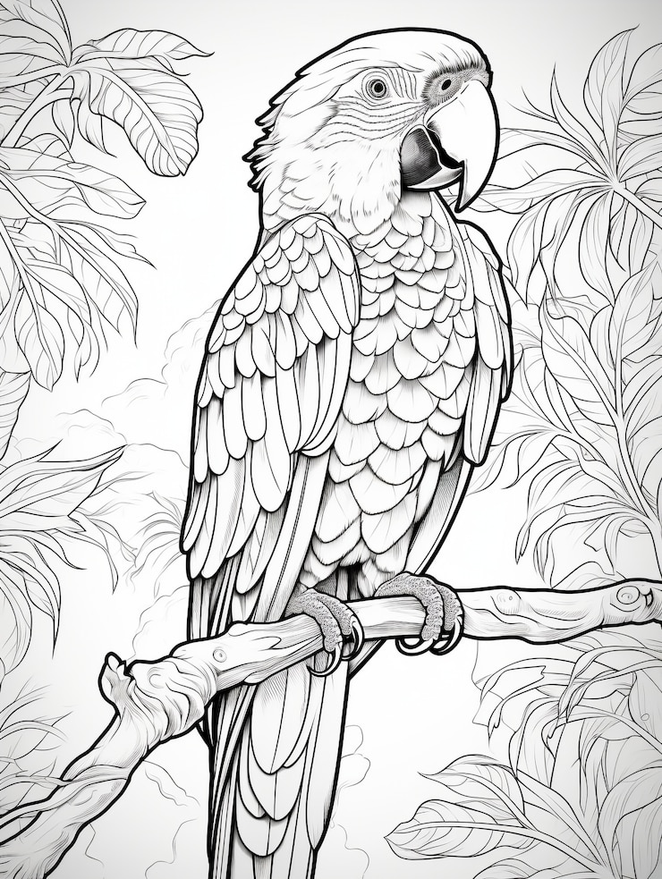 Photo gratuit peinture d'oiseau sur une page