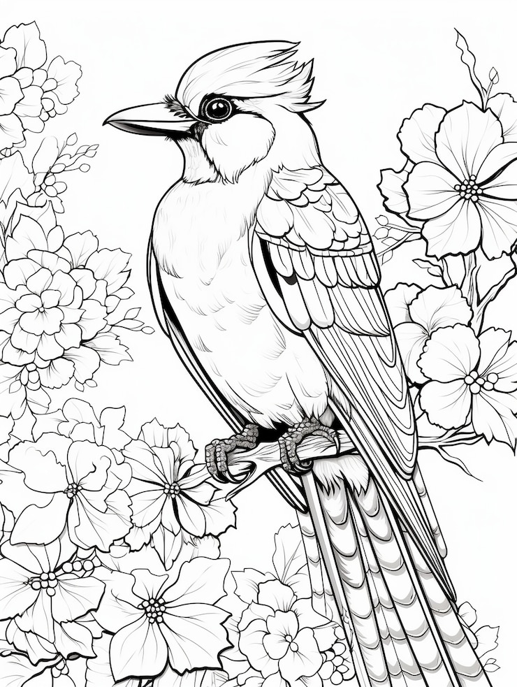 Photo gratuit peinture d'oiseau sur une page